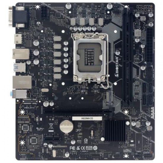 Biostar H610MH D5 Intel 1700p DDR5 5600 HDMI VGA M2 mATX