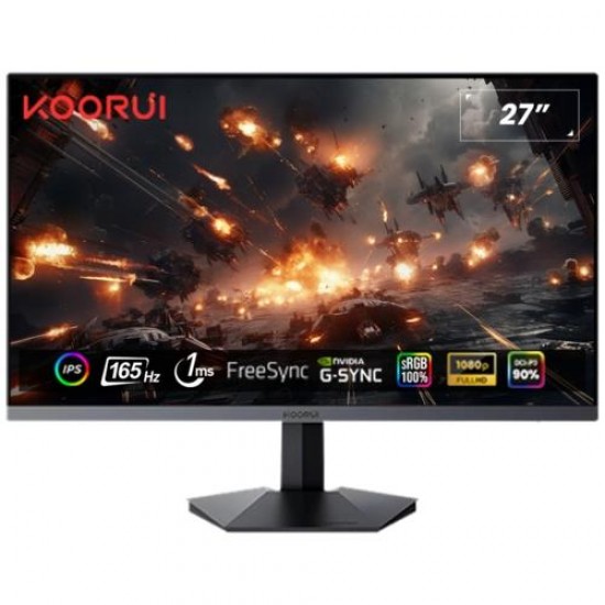 Koorui 27" GN06 IPS Gaming 165Hz Monitör Siyah 1ms