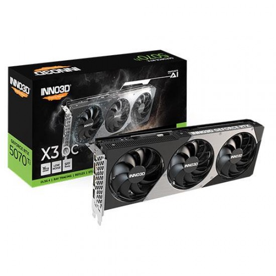 Inno3D RTX5070Ti x3 OC 16GB 256Bit GDDR7  3x DP, HDMI, DLSS 4, NVIDIA Reflex 2