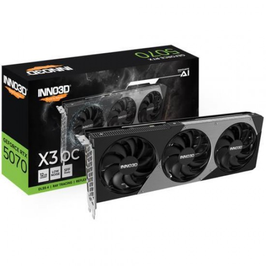 Inno3D RTX5070 x3 OC 12GB 192Bit GDDR7  3x DP, HDMI, DLSS 4, NVIDIA Reflex 2