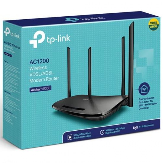 TP-Link Archer VR300 AC1200 Wi-Fi VDSL/ADSL Modem Router