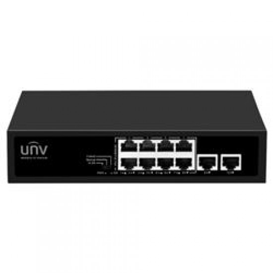 UNV NSW2010-10T 8 Port 10/100 PoE +2Port 10/100 Ethernet 96W PoE Yönetilemez Switch