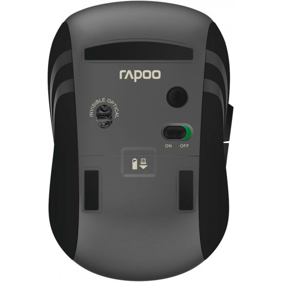 Rapoo MT350 kablosuz çok modlu fare, dizüstü bilgisayar, bilgisayar, bilgisayar, Macbook veya tablet için, Bluetooth 3.0, Bluetooth 4.0, 2,4 GHz kablosuz bağlantı, siyah