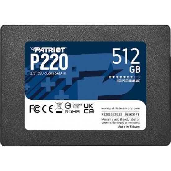 Patriot P220 Sata 3 512GB SSD 2.5 Inch P220S512G25
